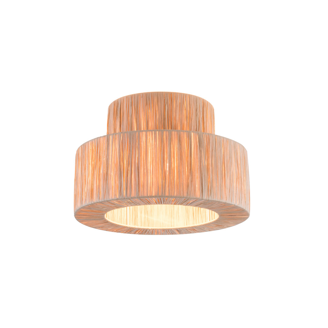 Abbie 1 - Light Raffia Dimmable Drum Flush Mount